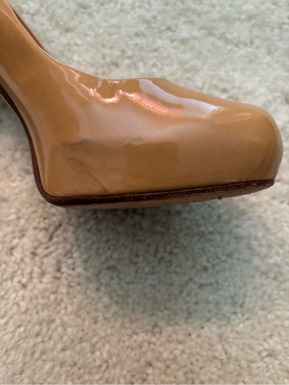 kate spade Patent Platform Pump in Tan